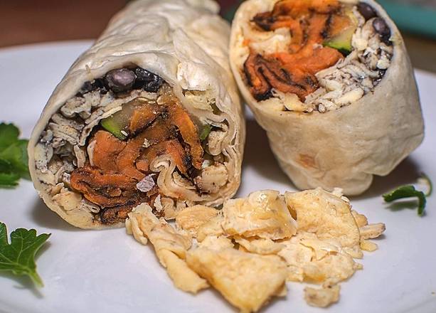 CARNITAS Breakfast Burrito with verde on the side