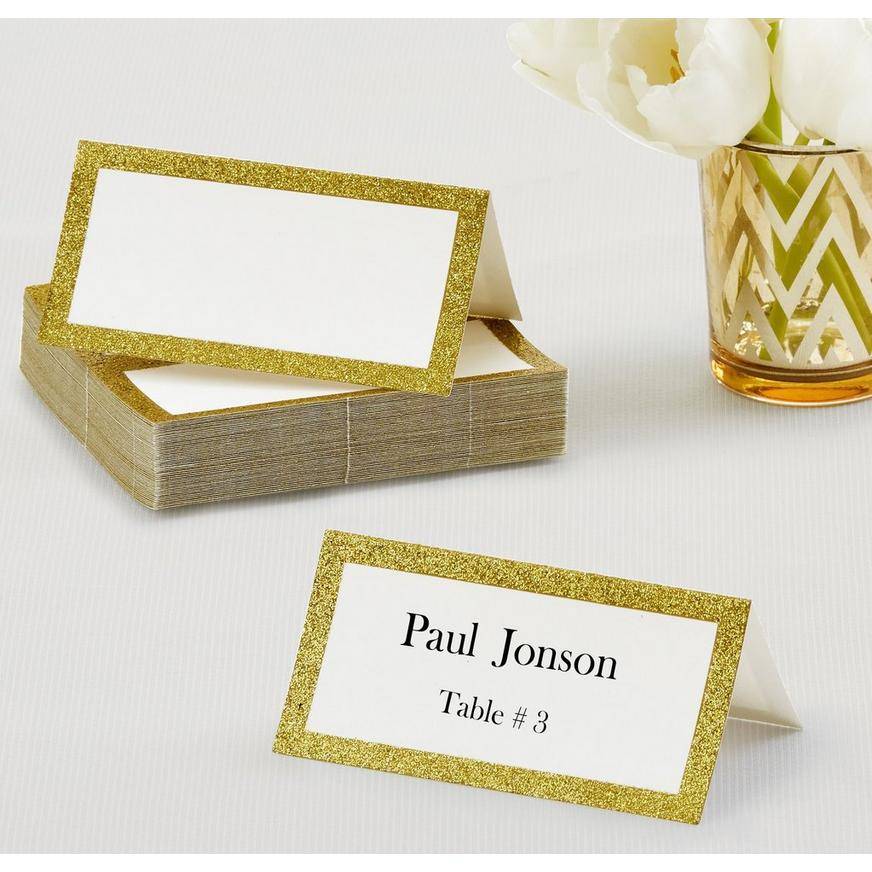 Glitter Gold Place Cards 50ct