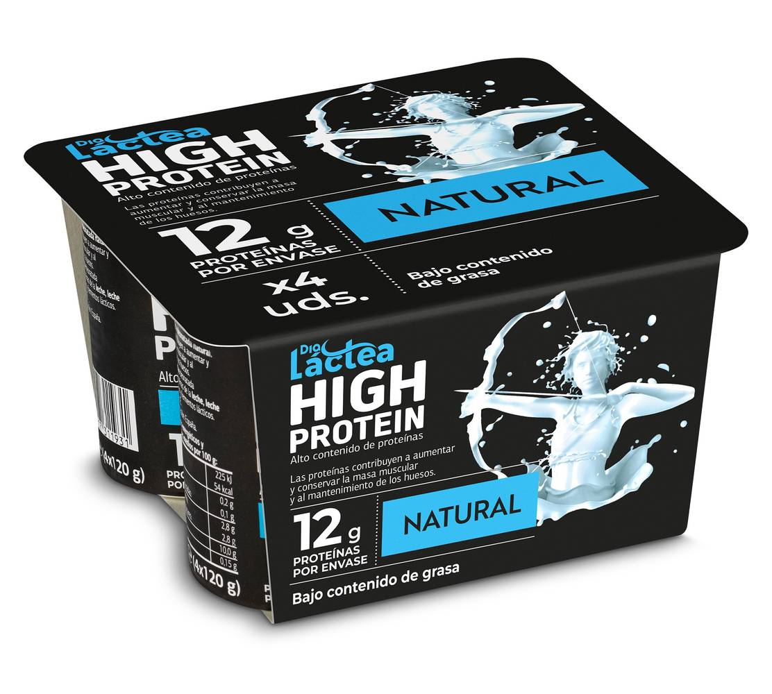 Postre Lácteo Natural Alto En Proteína Dia Láctea Pack 4 X 120 G