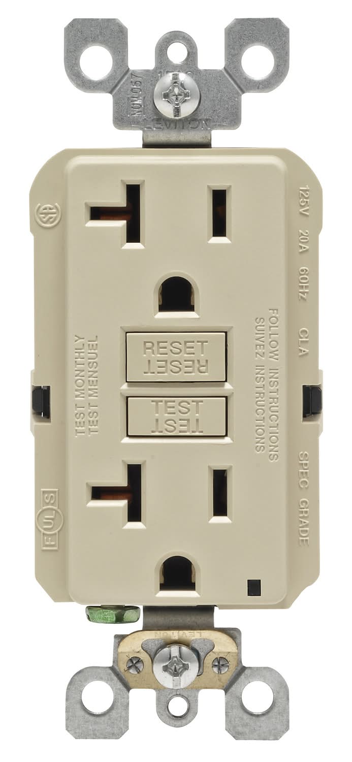 Leviton Smartlockpro 20 Amps 125 V Duplex Ivory Gfci Outlet 5-20R 1 Pk