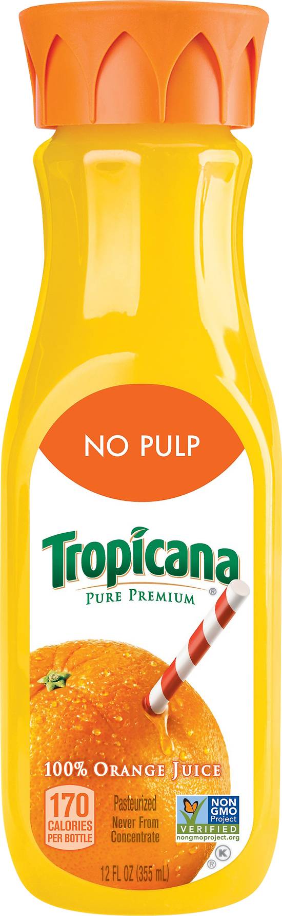 Tropicana No Pulp 100% Orange Juice (12 fl oz)