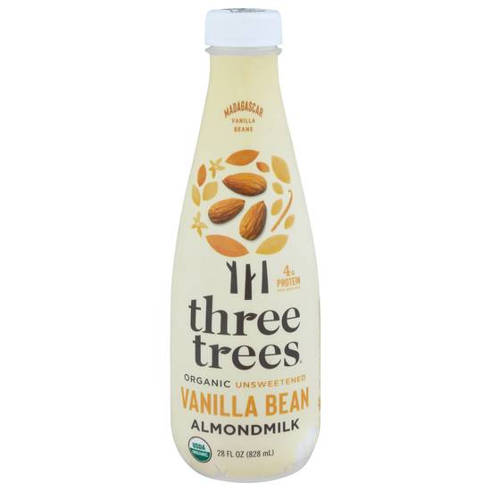 Three Trees Organic Unsweetened Vanilla Bean Almond Milk( 28 fl Oz)