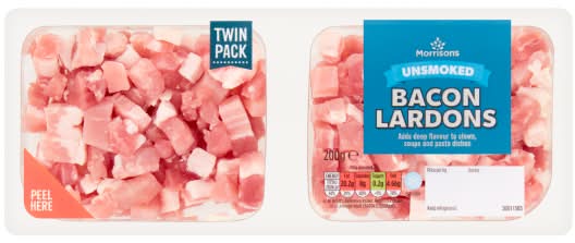 Morrisons Unsmoked Bacon Lardons (200g)