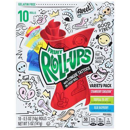 Fruit Roll-Ups Fruit Flavored Snacks Variety Pack - 0.5 oz x 10 pack