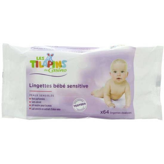 Les Tilapins Lingettes bébé sensitives x64