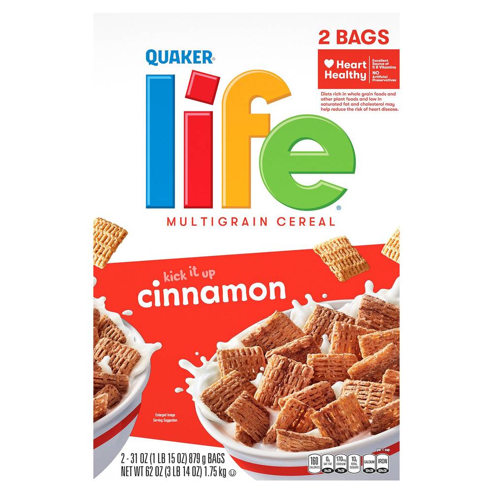 Life Multigrain Cereal, Cinnamon (31 oz, 2 ct)