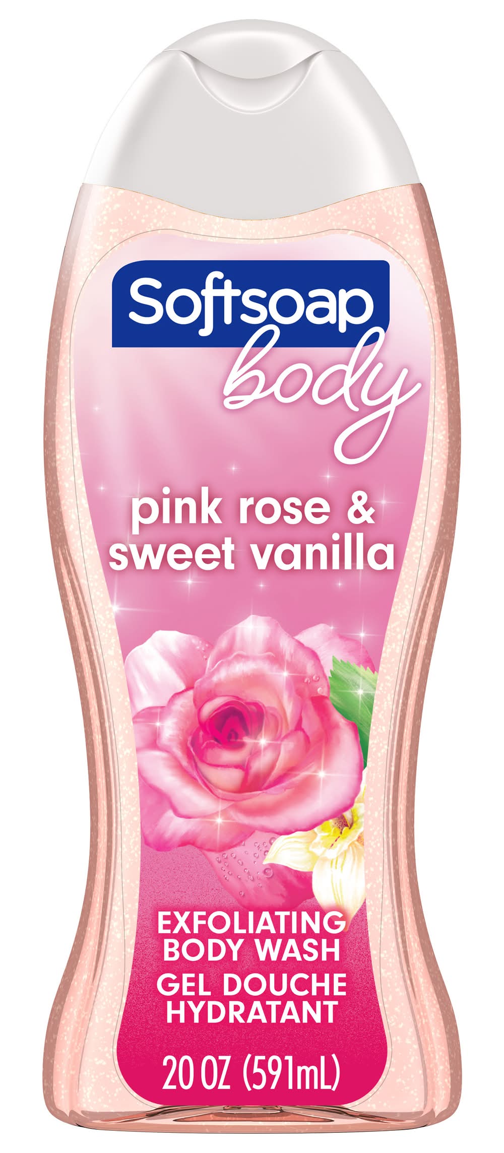 Softsoap Exfoliating Body Wash Pink Rose & Vanilla (20 fl oz)