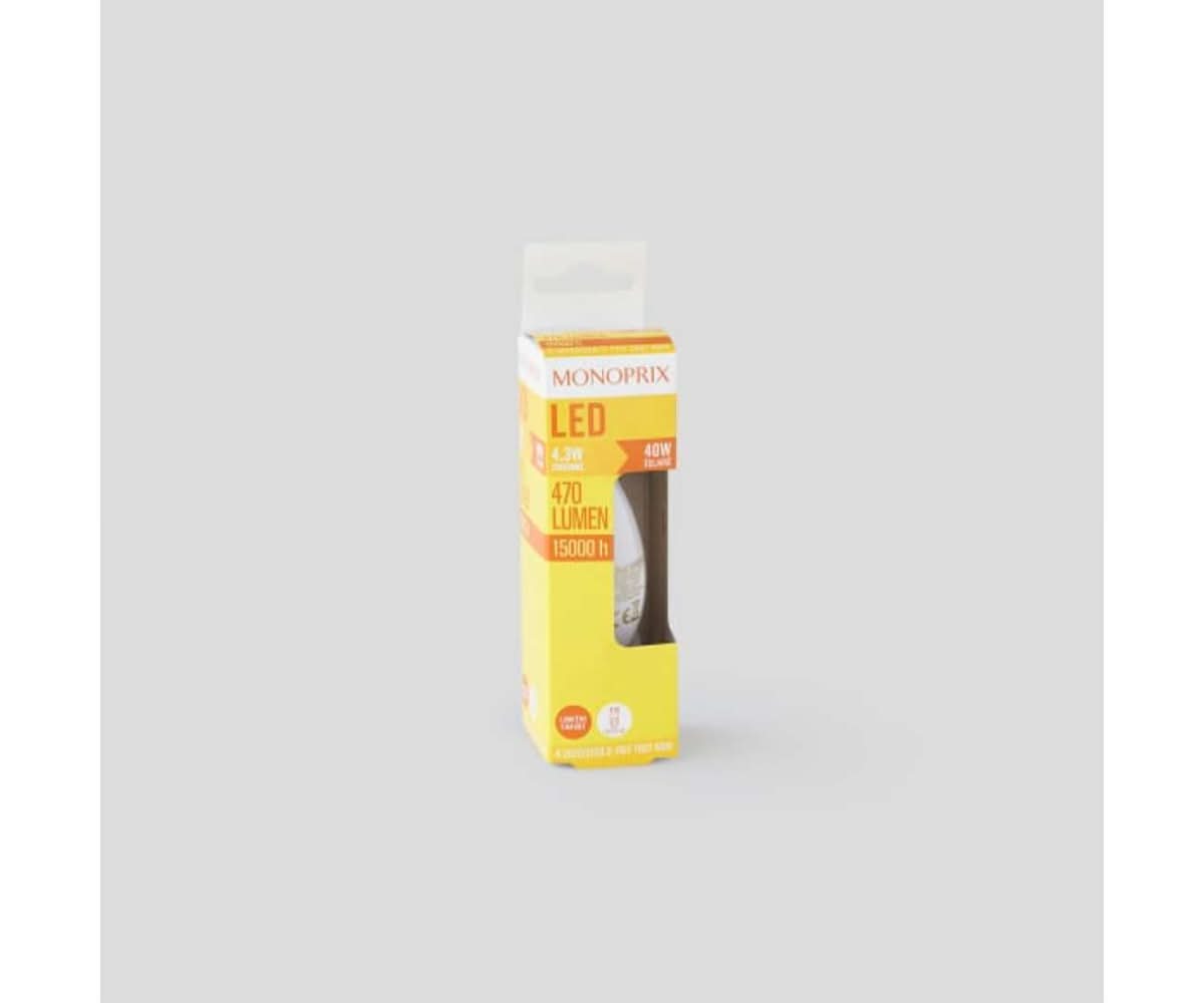 Monoprix - Ampoule led flamme 40w 470 lumen, E14