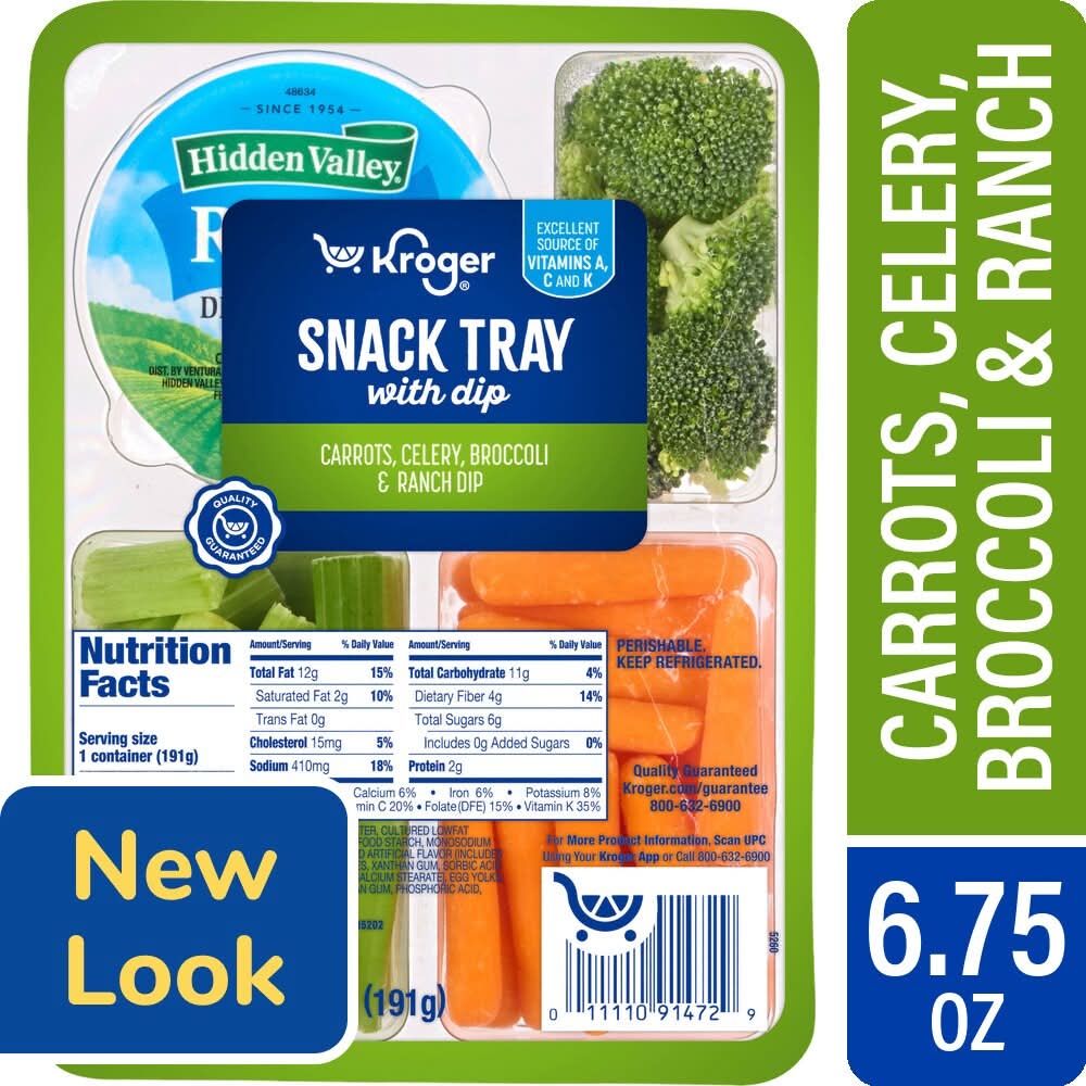 Kroger Carrots Celery and Broccoli Snack Tray With Ranch Dip, 6.75 oz (6.75 oz)