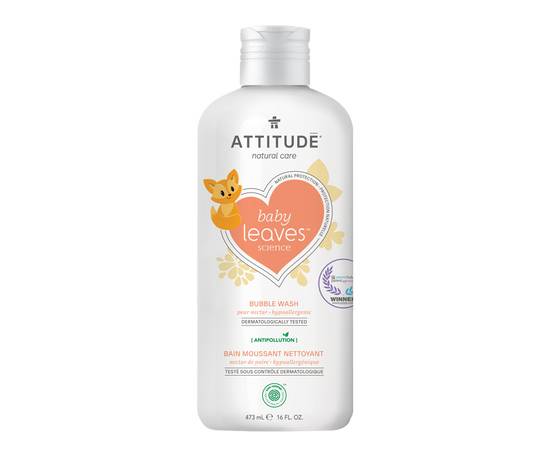 Attitude Baby Leaves Natural Bubble Wash (473 ml, pear nectar)