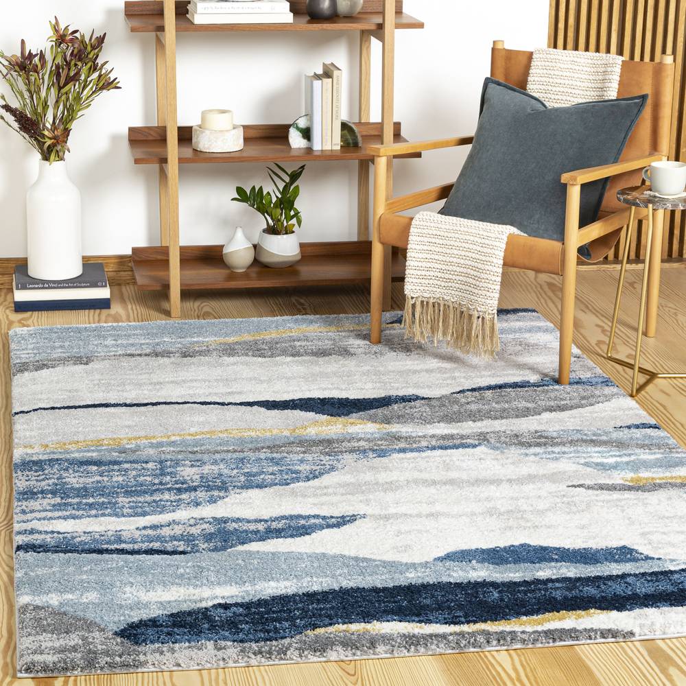 Origin 21 Eudora 2 X 3 (ft) Blue Indoor Abstract Mid-century Modern Area Rug | 251686