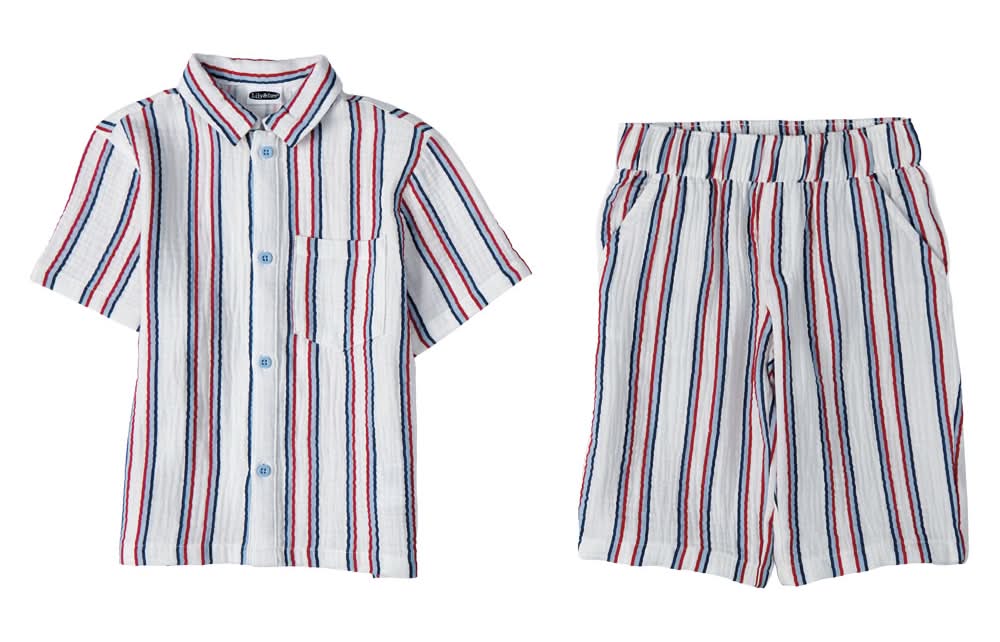 Lily & Dan/ L&D Boys Vertical Stripe Americana Set - XS