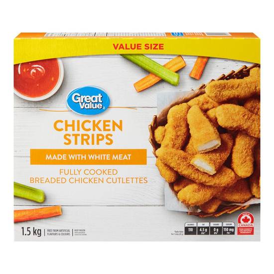 Great value lanires de poulet (15 kg) - chicken strips (1.5 kg)