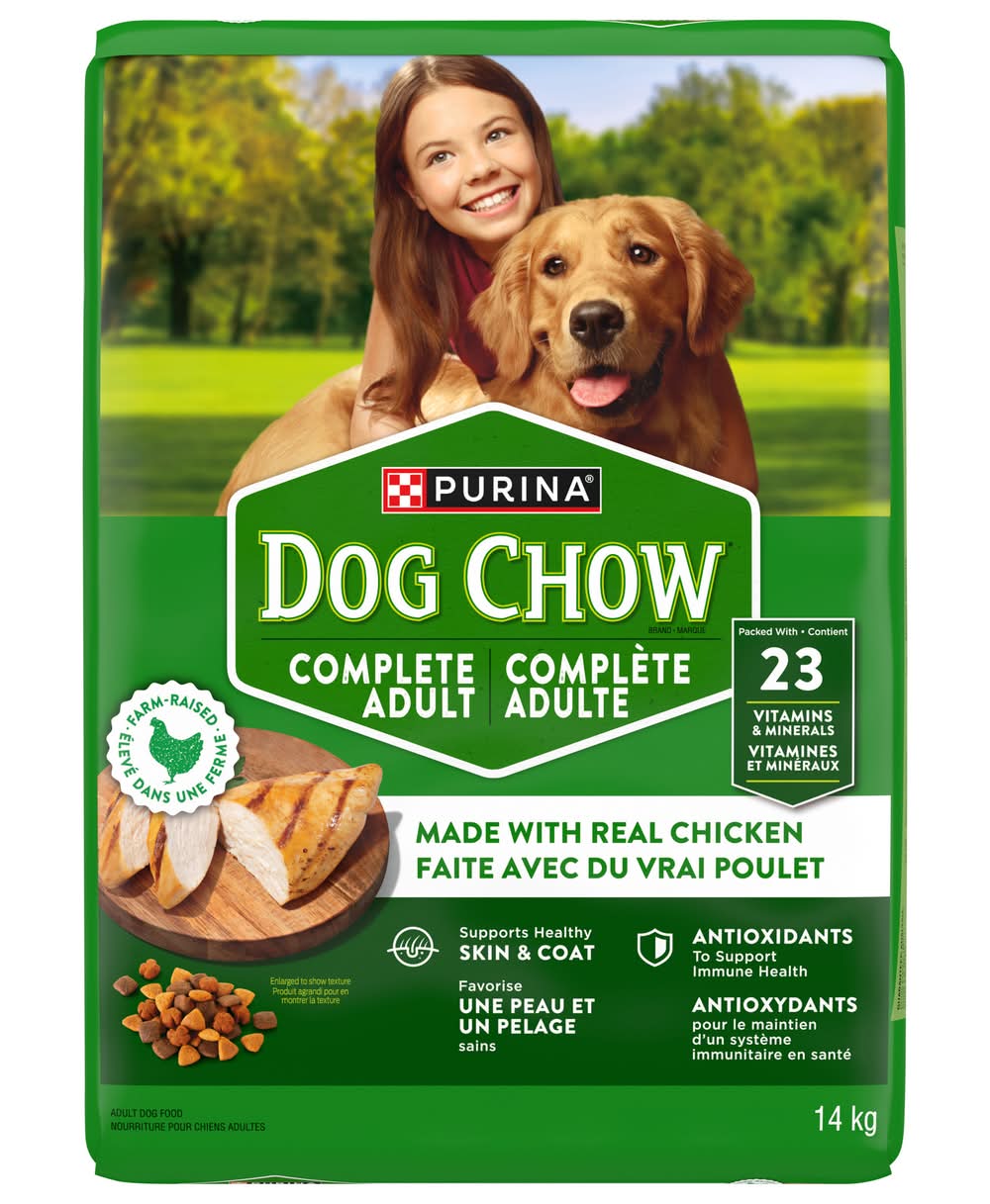 Dog chow complète adulte avec du vrai poulet - dog chow complete adult with real chicken dry dog food (14 kg)