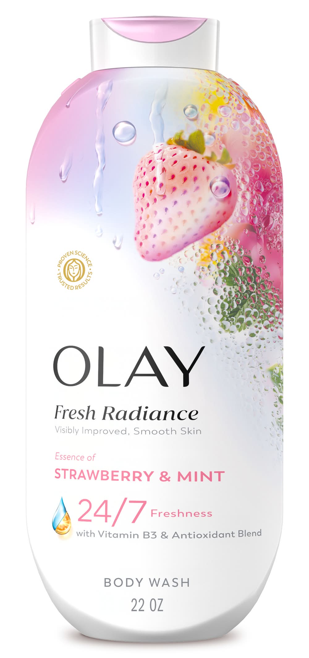 Olay Fresh Radiance With Vitamin B3 & Antioxidant Blend Body Wash, Strawberry & Mint (22 fl oz)