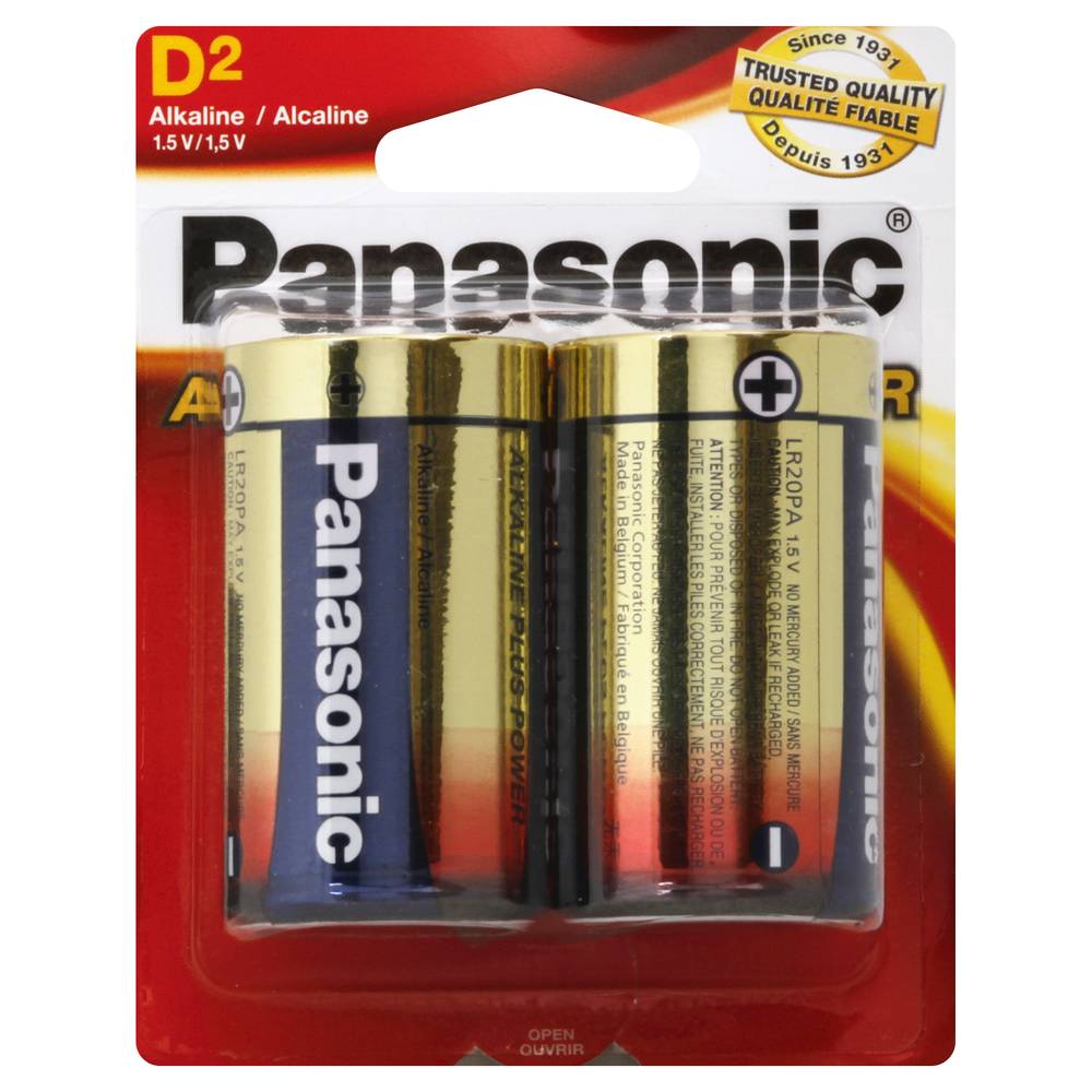 Panasonic Alkaline Batteries D2 (2 ct)