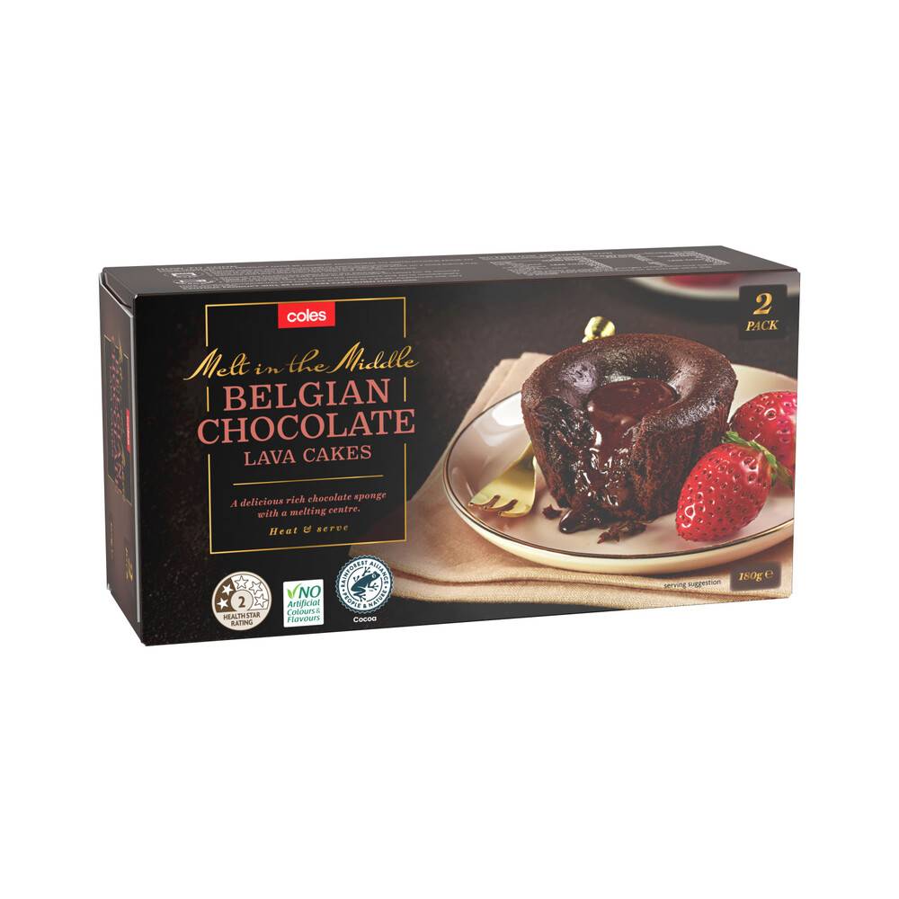 Coles Frozen Chocolate Lava Cake 2 pack 180g