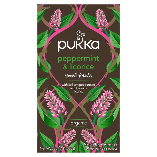 Pukka Organic Peppermint & Licorice Herbal Tea Sachets (20 ct, 30 g)