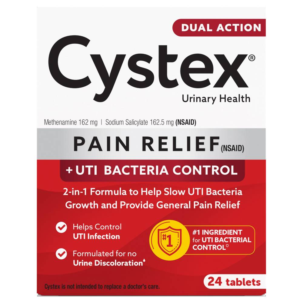 Cystex Max Strength + Bacteria Control Uti Pain Relief Tablets