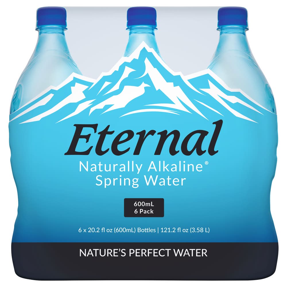 Eternal Naturally Alkaline Spring Water (6 x 20.2 fl oz)