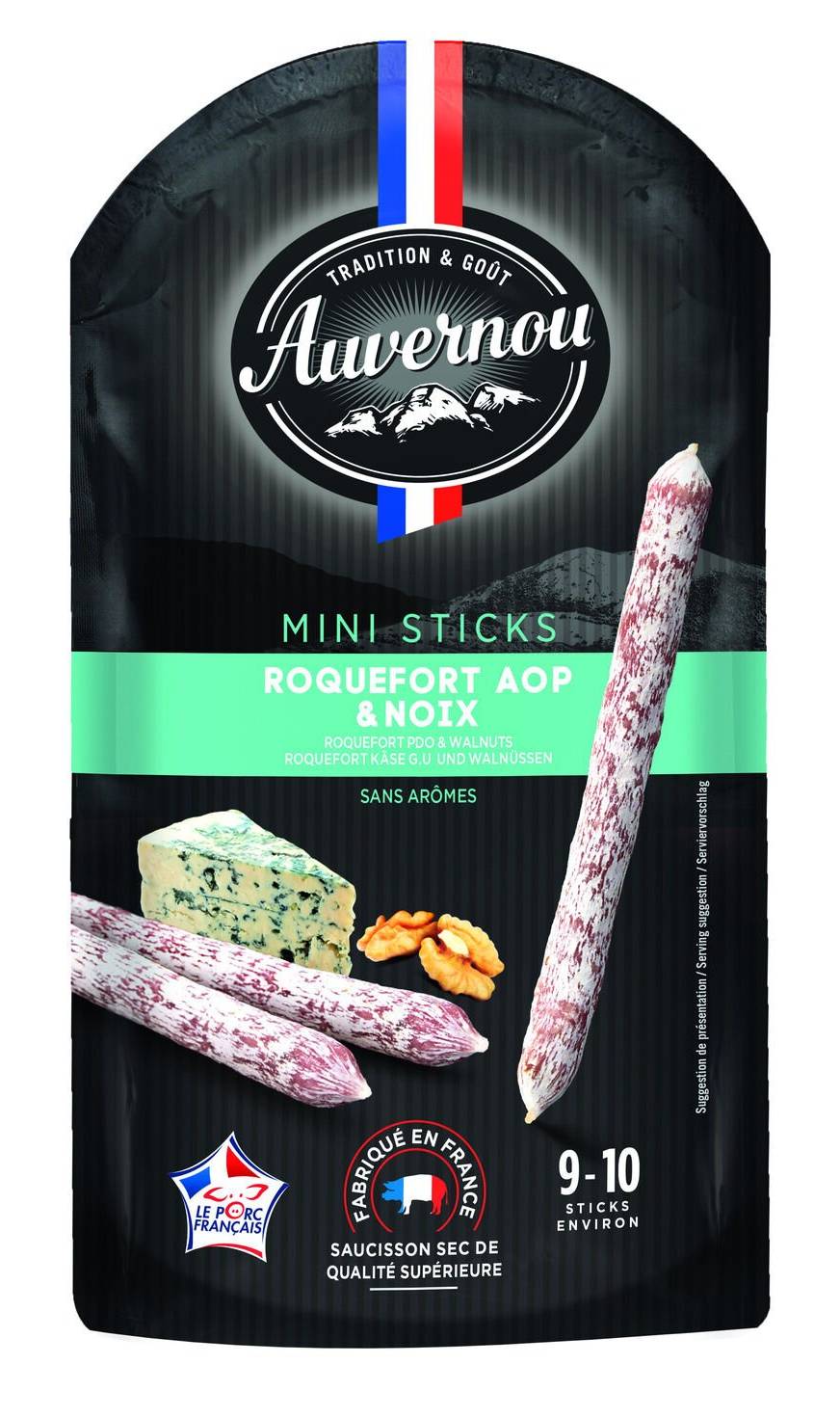 Auvernou - Saucisson roquefort & noix (100g)