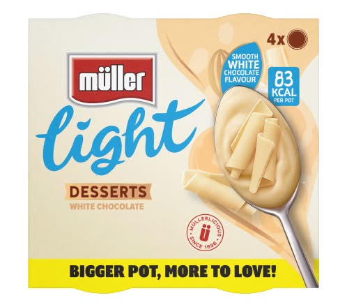 Müller White Chocolate, Light Desserts (4 x 90g)