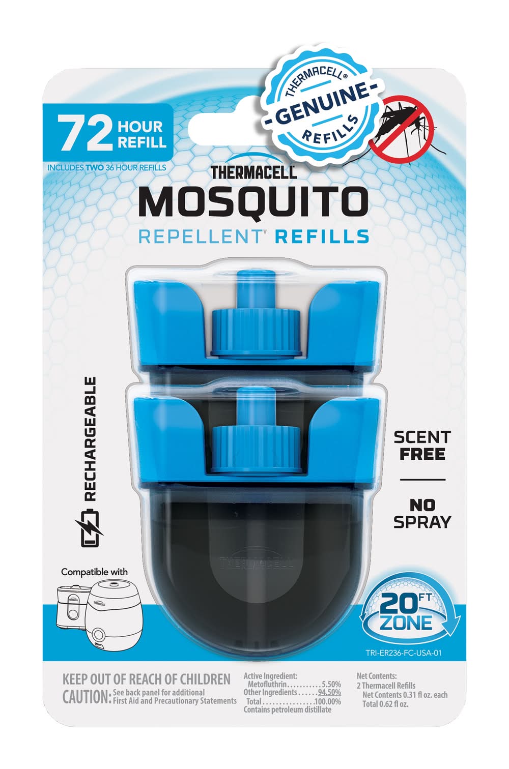 Thermacell 2 Count Mosquito Repellent Deet Free Outdoor Refill