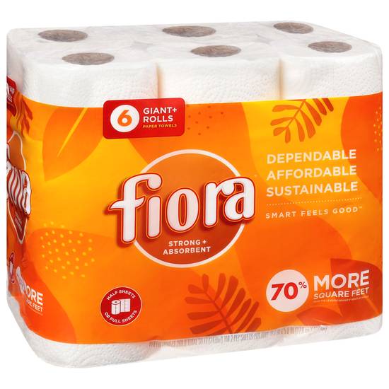 Fiora 2-ply Giant Rolls Strong + Absorbent Paper Towel (6 ct)