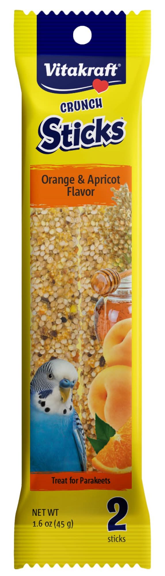 Vitakraft® Crunch Sticks Orange & Apricot Parakeet Treat (Color: Assorted, Size: 2 Count)