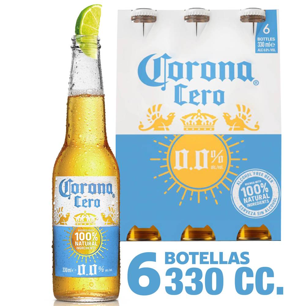 Corona · Pack cerveza cero alcohol (6 x 330 ml)