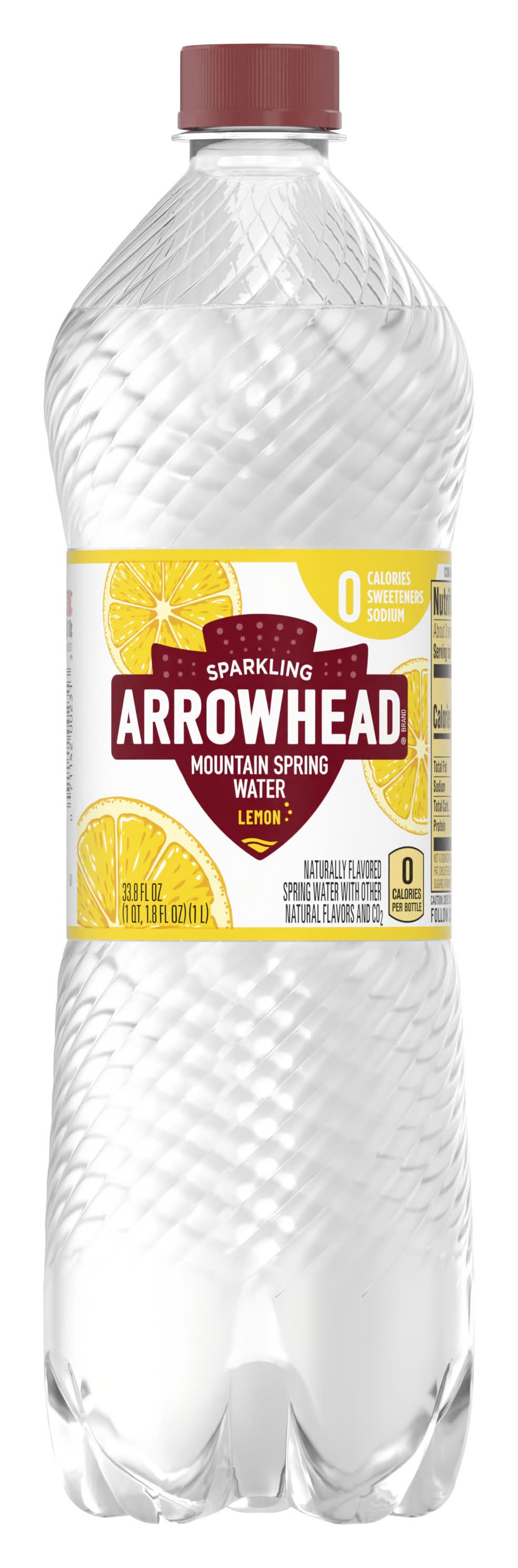 Arrowhead Sparkling Mountain Spring Water, Lemon (33.8 fl oz)