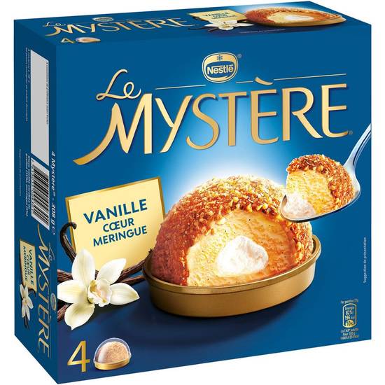 Dessert glacé vanille au cœur meringue Mystère 4x77g
