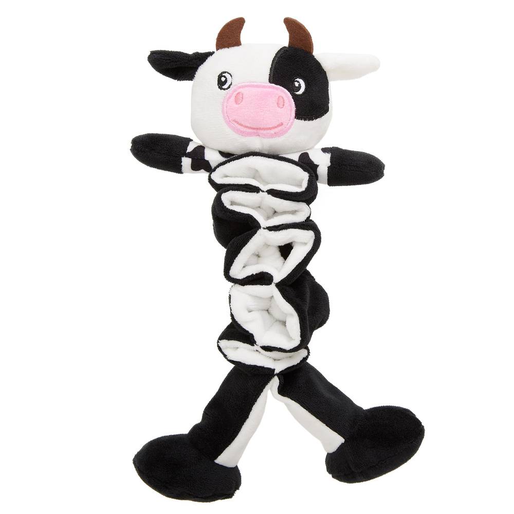 Whisker City Treat Dispensing Kicker Cat Toy Cow (Color: Black)