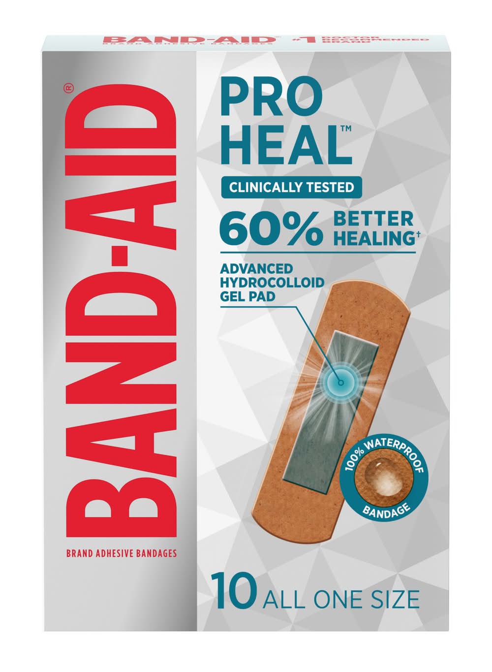 Band-Aid Pro Heal Adhesive Bandages, 3.25 x 1 in (10 ct)