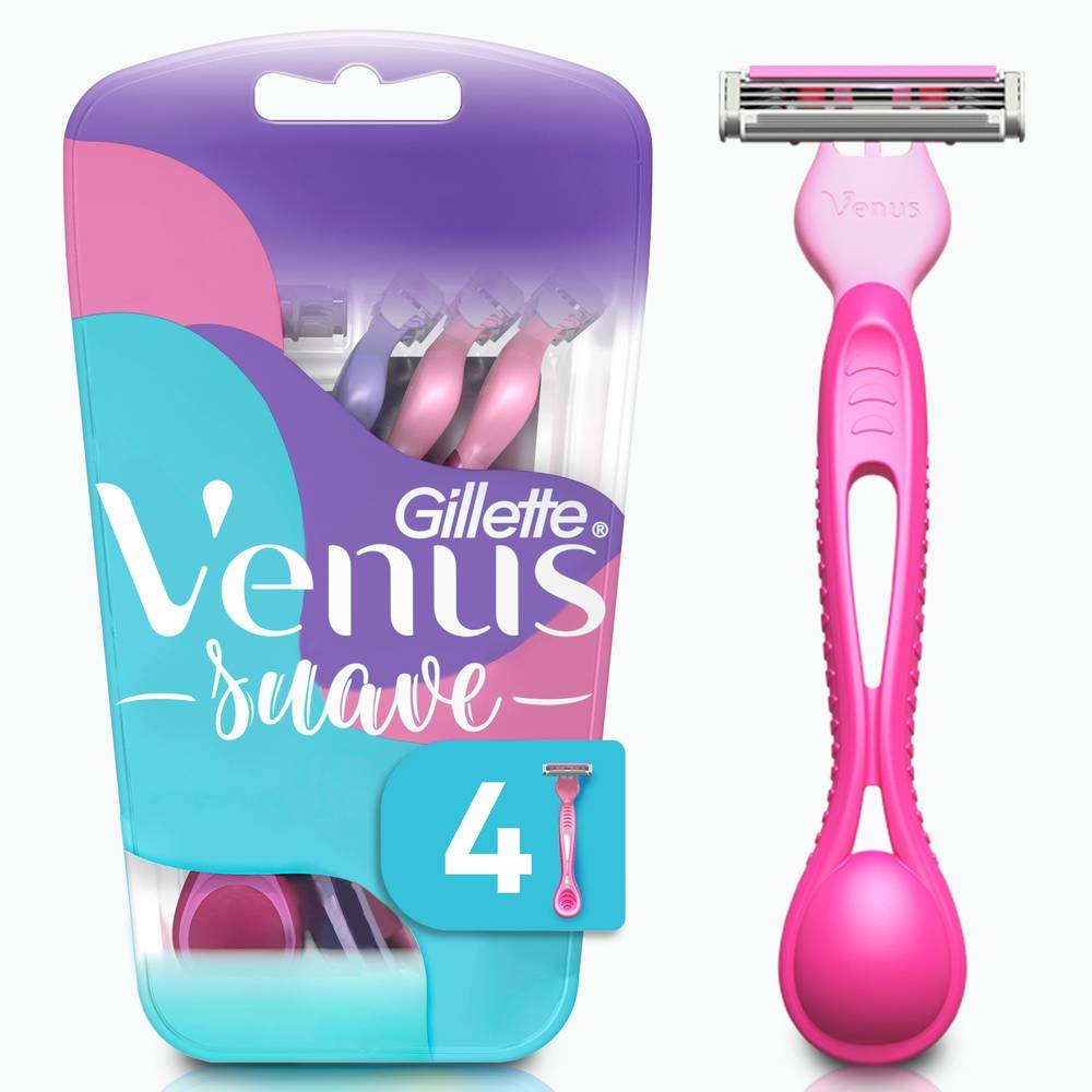 Gillette rastrillos desechables venus suave (blister 4 piezas)