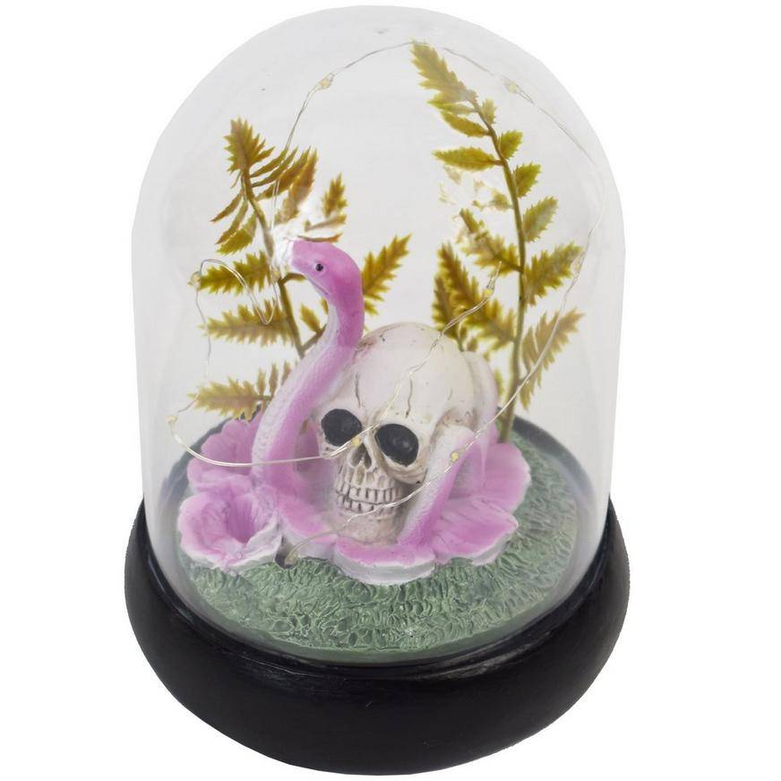 Light-Up Resin Skull Snake Dome, 6in x 5in