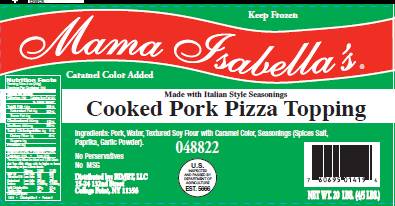 Mama Isabella Cooked Pork Sausage Pizza Topping (4 Units per Case)