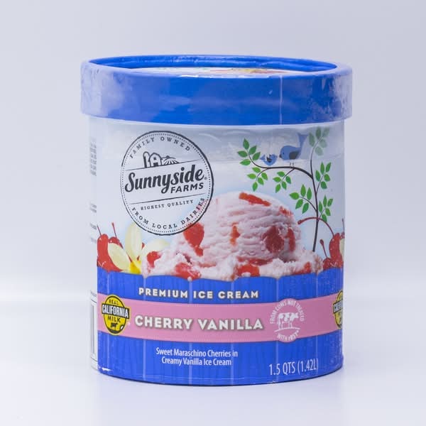 Sunnyside Farms Ice Cream, Cherry Vanilla (1.42 L)