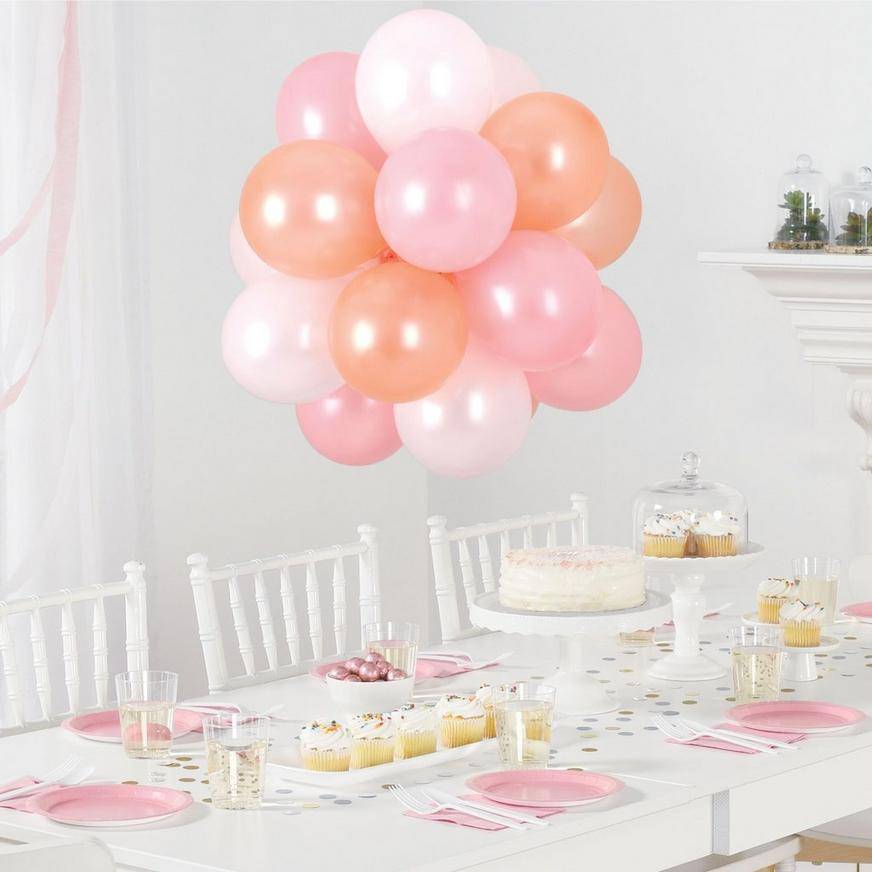 Uninflated Air-Filled Sweet Pastel Latex Balloon Chandelier Sphere Kit, 16in x 13.5in