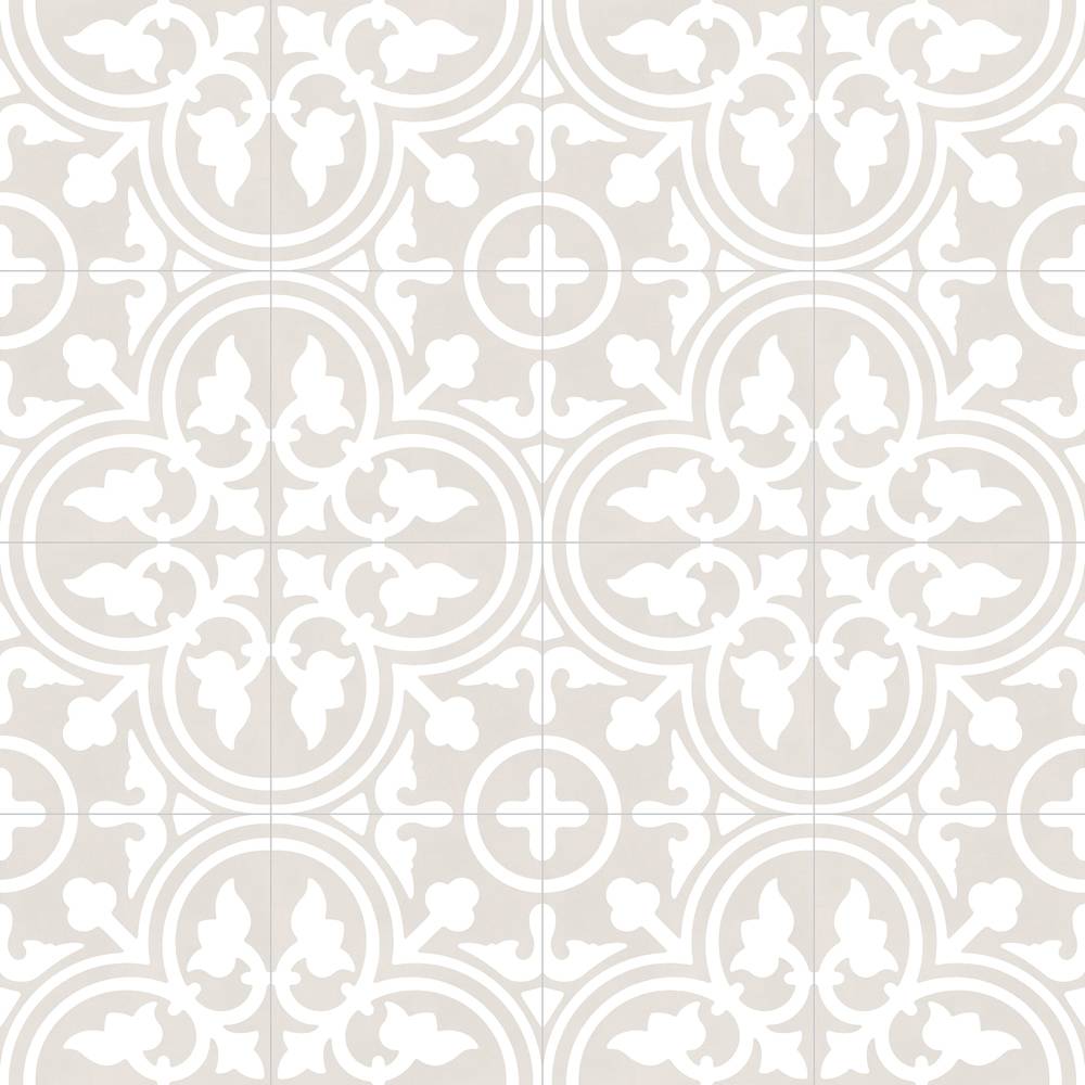 allen + roth Annabelle Gray 8-in x 8-in Glazed Porcelain Encaustic Floor and Wall Tile (0.42-sq. ft/ Piece) | 20AE05