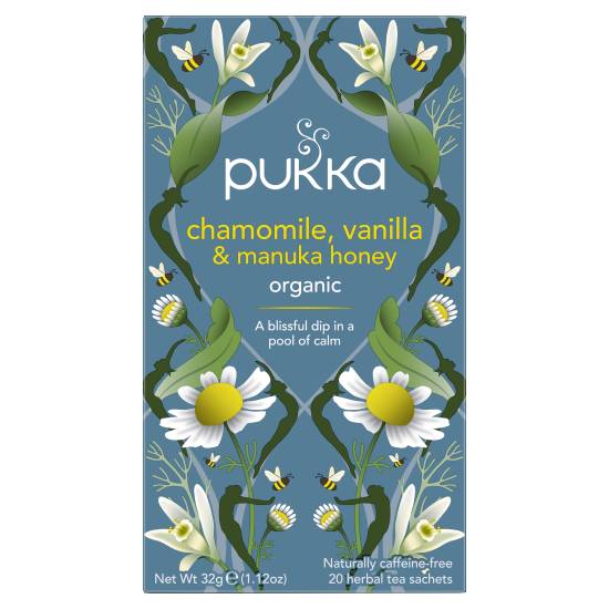 Pukka Chamomile, Vanilla & Manuka Honey Organic Herbal Tea Bags (32g)