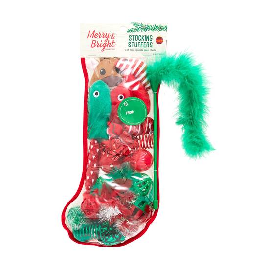 Merry & Bright™ Holiday Santa Stocking Stuffer Cat Toy - 24 Pack (Color: Multi Color)