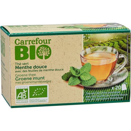 Carrefour Bio - Thé vert (32 g) (menthe douce)