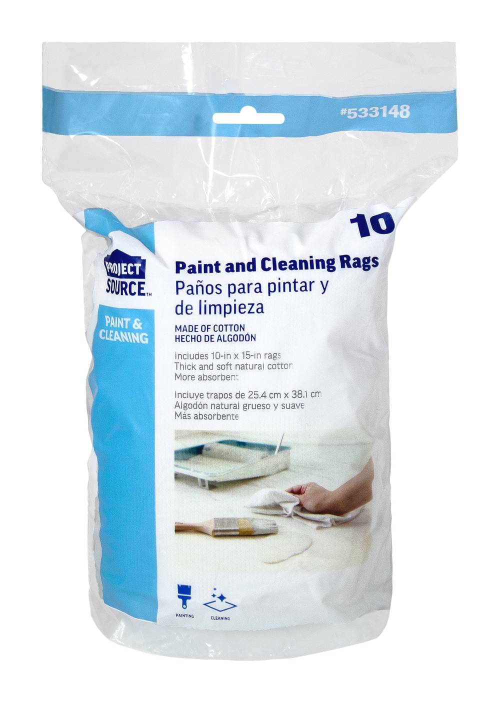 Project Source Paint Rags 10 -Pack Cotton Cloth | 6180-ZW-10PS