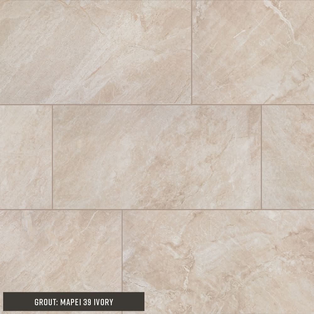 STAINMASTER Somerset Beige 12-in x 24-in Matte Porcelain Marble Look Floor and Wall Tile (1.95-sq. ft/ Piece) | SM771224XTMTLW