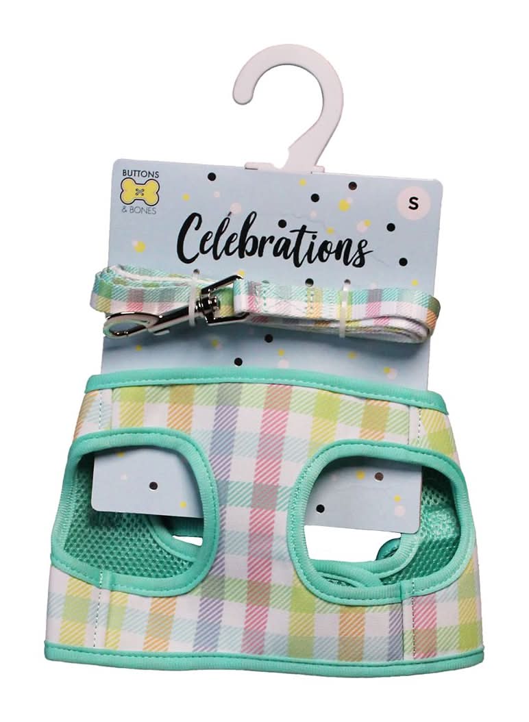 Gingham Harness Leash Set, Xs-L