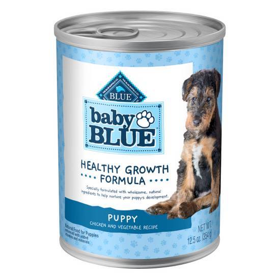 Blue Buffalo Baby Blue Healthy Growth Formula Natural Puppy Wet Dog Food, Chicken and Vegetable Recipe 12.5-oz