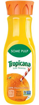 Tropicana Pure Premium Orange Juice Some Pulp 12 oz