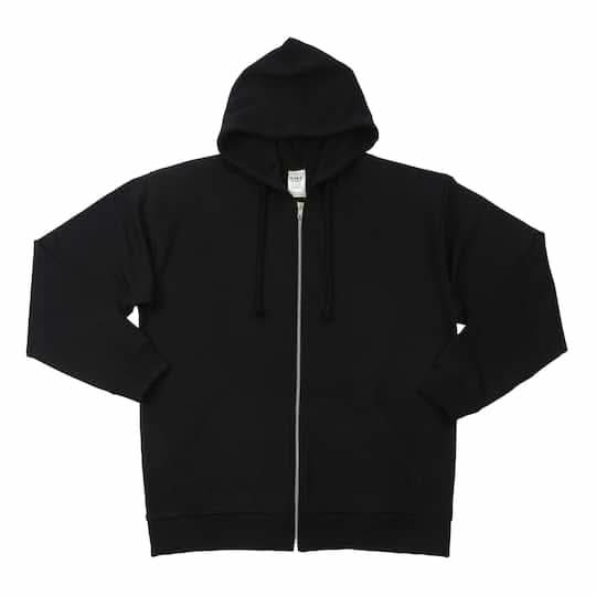 Make Market Adult Full Zip Hooded Sweatshirt, Unisex, Black