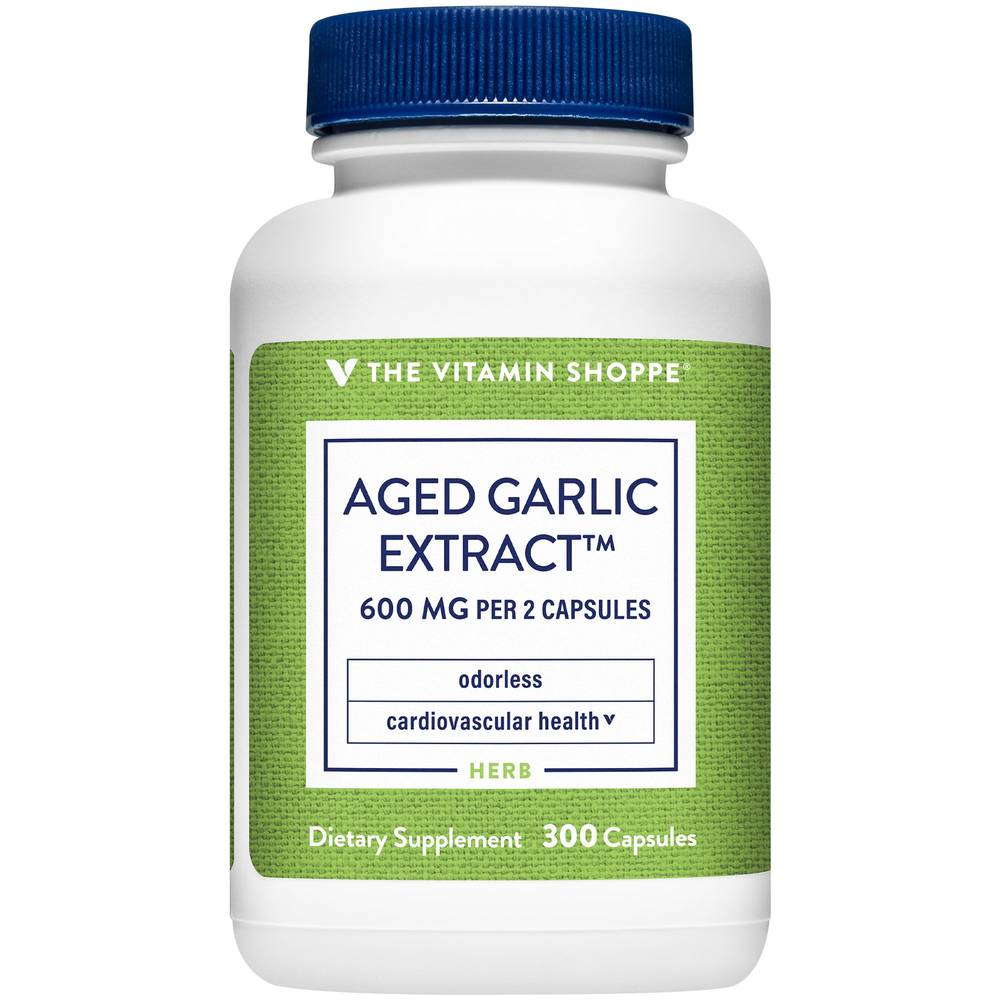 Odorless Aged Garlic Extract - Supports Cardiovascular Health - 600 Mg (300 Capsules)